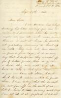 M.G. Hall Letter, September 24 1862