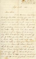 M.G. Hall Letter, September 24 1862