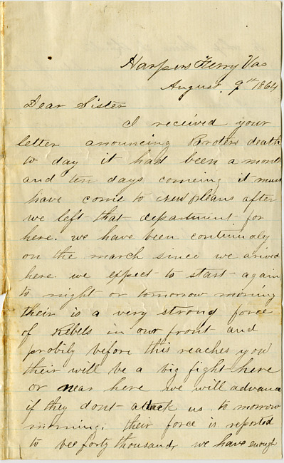 James Hardenbergh Letter - August 9, 1864