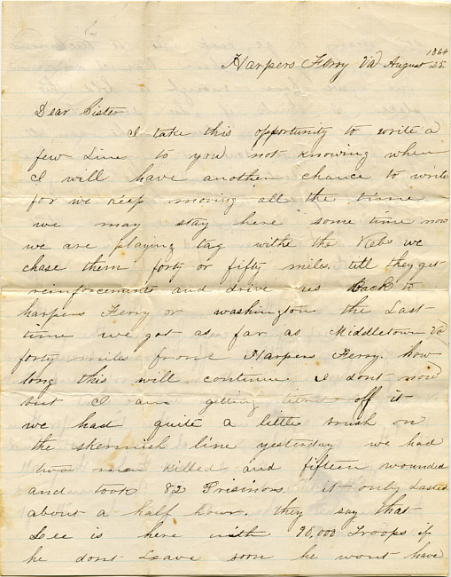 James Hardenbergh Letter - August 25, 1864