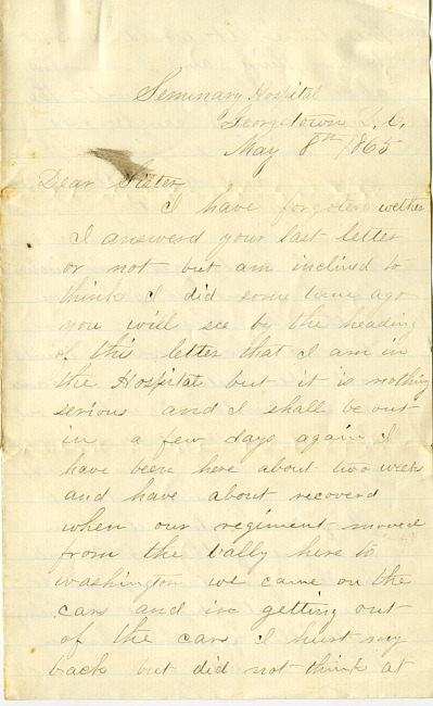 James Hardenbergh Letter - May 8, 1865