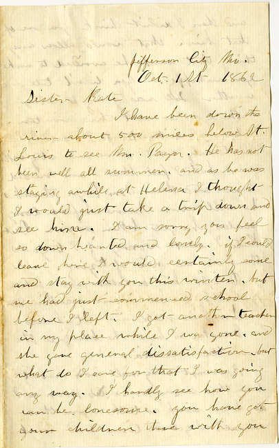 Deborah Hardenbergh Payn Letter - October 1, 1862