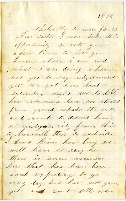 Solomon Hardenbergh Letter - January 25, 1864