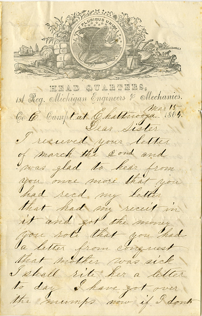 Solomon Hardenbergh Letter - March 15, 1864