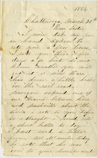 Solomon Hardenbergh Letter - March 20, 1864