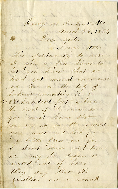 Solomon Hardenbergh Letter - March 29, 1864