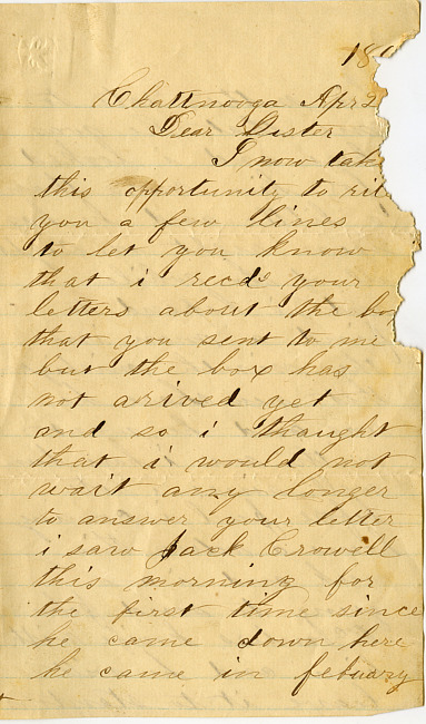 Solomon Hardenbergh Letter - April 2, 1864