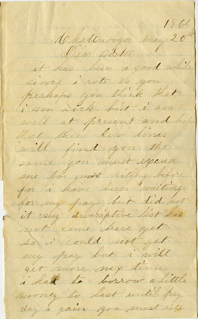 Solomon Hardenbergh Letter - May 20, 1864