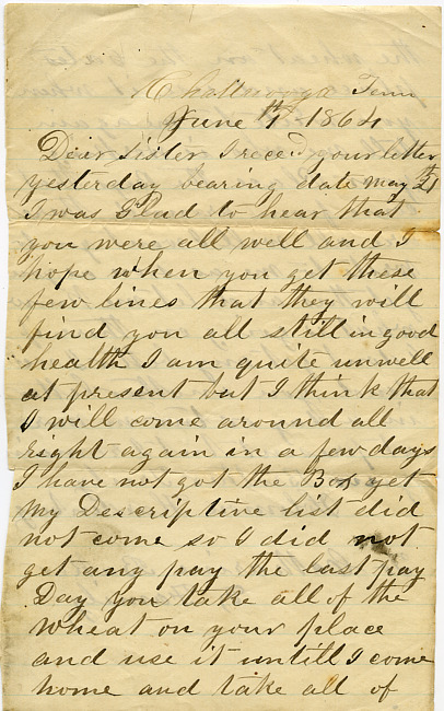 Solomon Hardenbergh Letter - June 1, 1864
