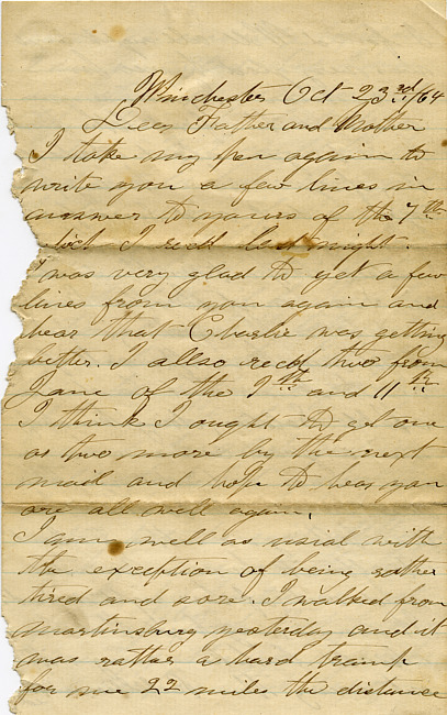 Russell K. Stanton Letter - October 23, 1864