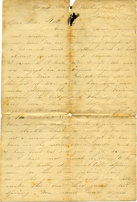 James Hardenbergh Letter - January 17, 1862