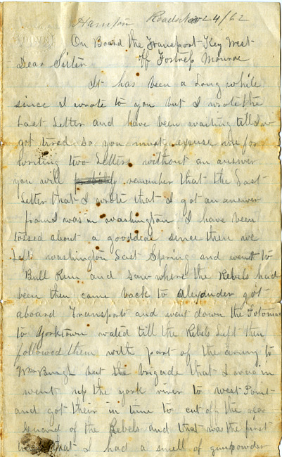James Hardenbergh Letter - November 24, 1862