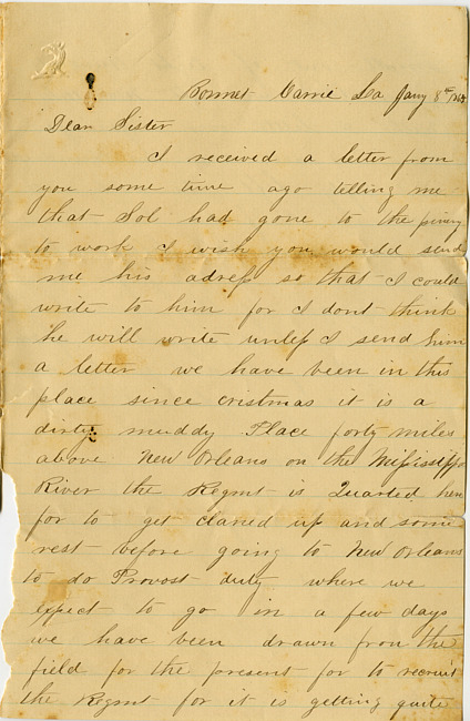 James Hardenbergh Letter - January 8, 1864