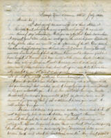 Irenus McGowan Letter- July 12, 1862