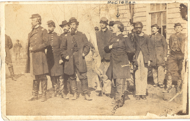 George McClellan and other officers Carte-de-Visite