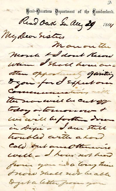 Parkhurst Letter : August 29, 1864