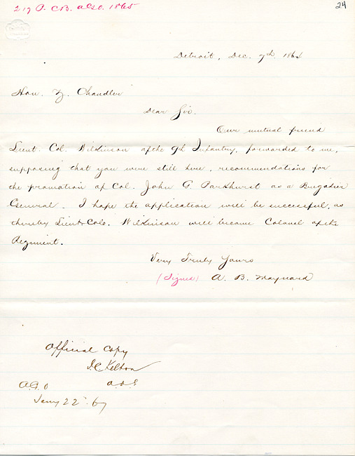 Parkhurst Letter : December 7, 1864