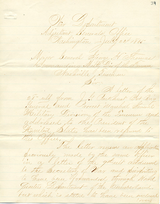 Parkhurst Letter : July 22, 1865
