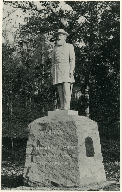 9th Michigan Infantry Monument : statue depicts Col. John G. Parkhurst