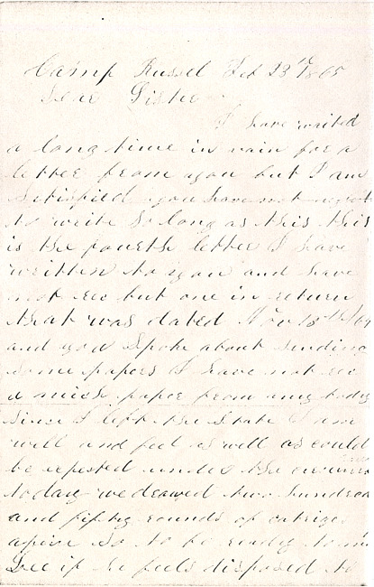 L. A. Hall Letter : February 23, 1865