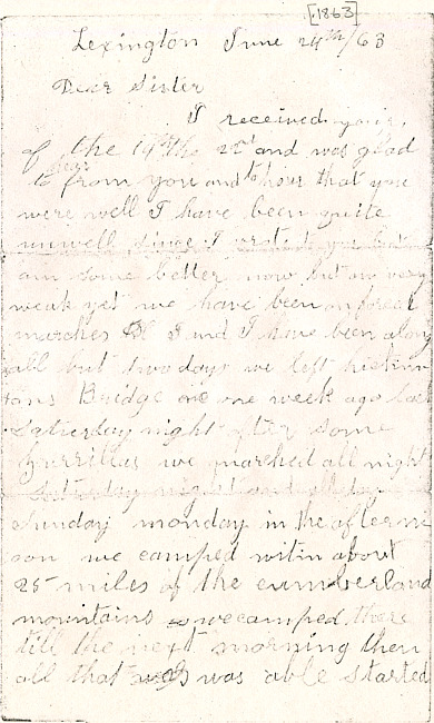 Robert Letter : June 24, 1863