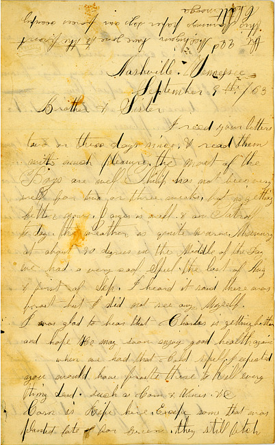 Albert W. Barber Letter : September 9, 1863