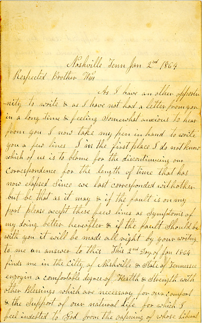 James Lickly Letter : January 2, 1864