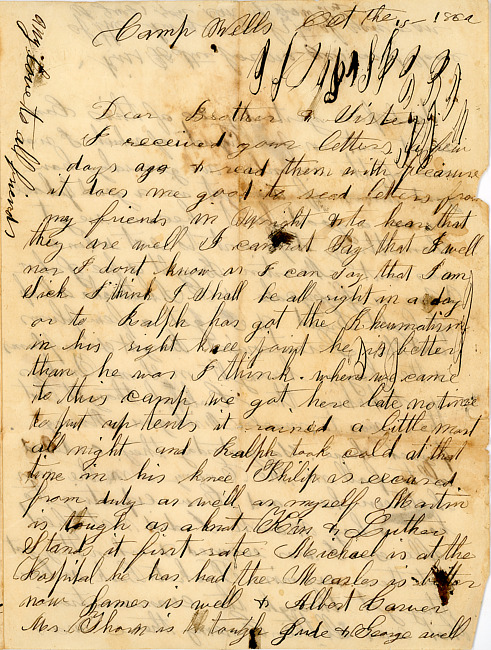 Albert W. Barber Letter : October 15, 1862