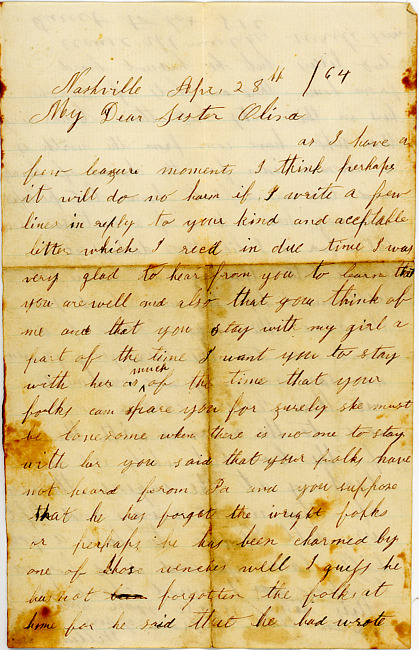 William Lickly Letter : April 28, 1864