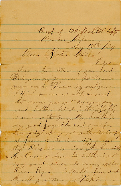 Albert W. Barber Letter : August 15, 1864