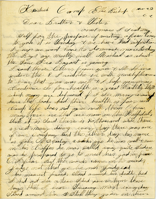 Albert W. Barber Letter : November 23, 1862