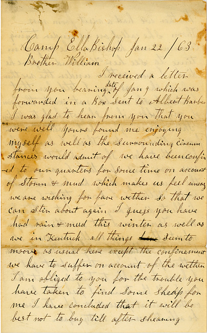 James Lickly Letter : January 22, 1863