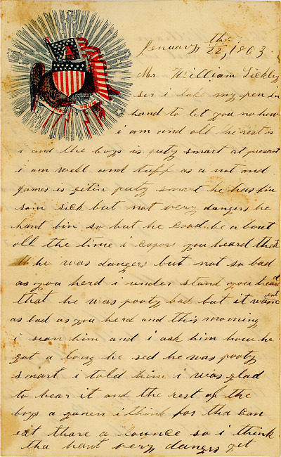 Samuel Carlile Letter : January 22, 1863