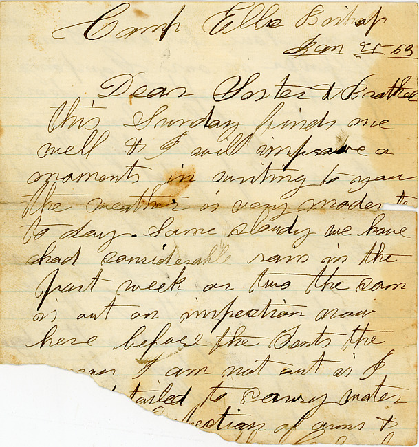 Unknown Letter : January 25, 1863
