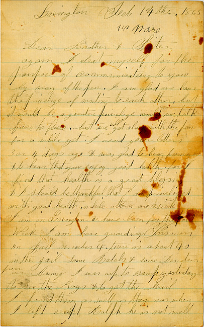 Albert W. Barber Letter : February 14, 1863