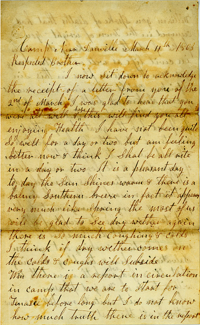 James Lickly Letter : March 11, 1863