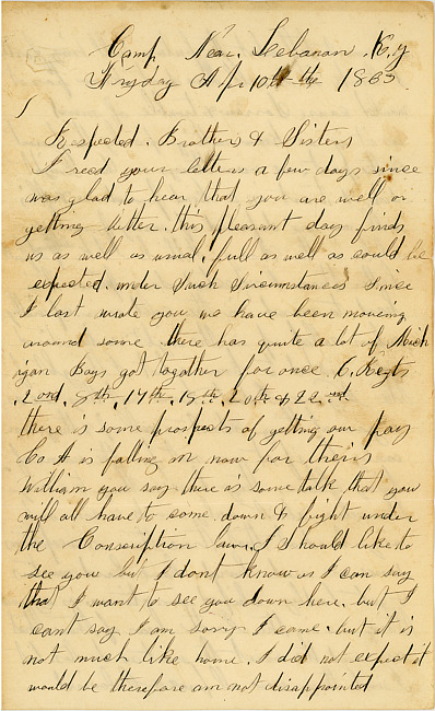 Albert W. Barber Letter : April 10, 1863