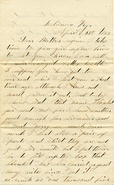Benjamin F. Marsh Letter : April 28, 1863