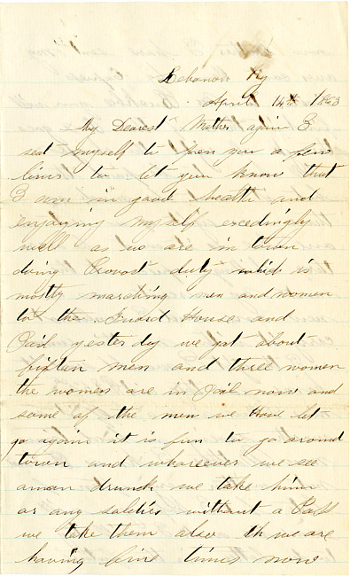 Benjamin F. Marsh Letter : April 14, 1863