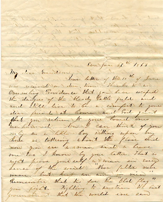 Benjamin F. Marsh Letter : June 26, 1863