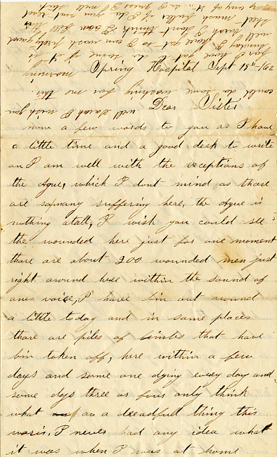 Benjamin F. Marsh Letter : September 18, 1862