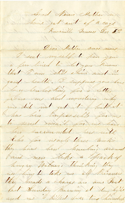 Benjamin F. Marsh Letter : December 6, 1863