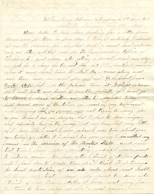 Benjamin F. Marsh Letter : July 3, 1864