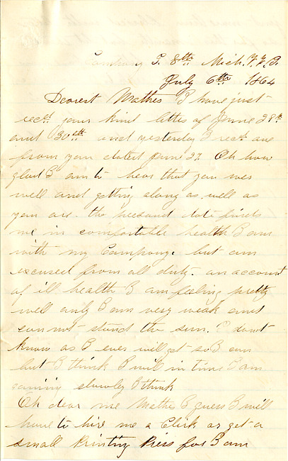 Benjamin F. Marsh Letter : July 6, 1864
