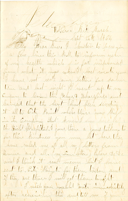 Benjamin F. Marsh Letter : September 14, 1864