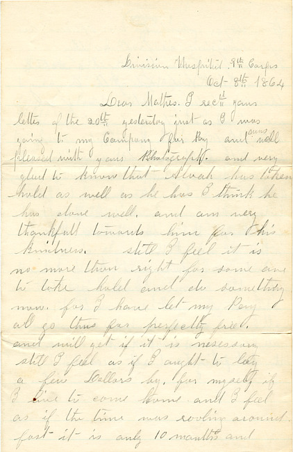 Benjamin F. Marsh Letter : October 8, 1864