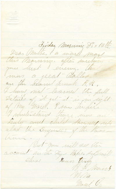 Benjamin F. Marsh Letter : December 16, 1864