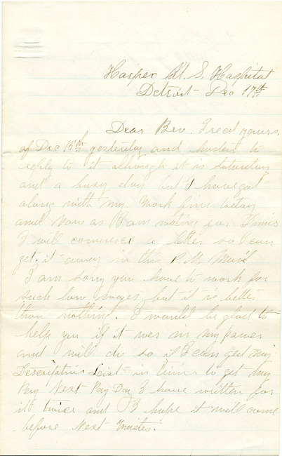 Benjamin F. Marsh Letter : December 17, 1864