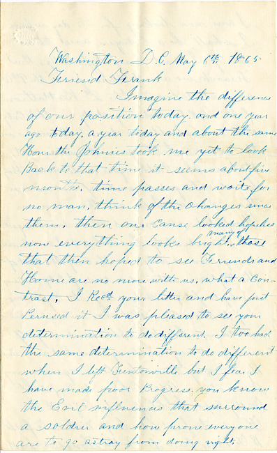 Benjamin F. Marsh Letter : May 6, 1865