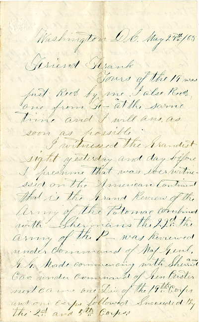 Benjamin F. Marsh Letter : May 24, 1865
